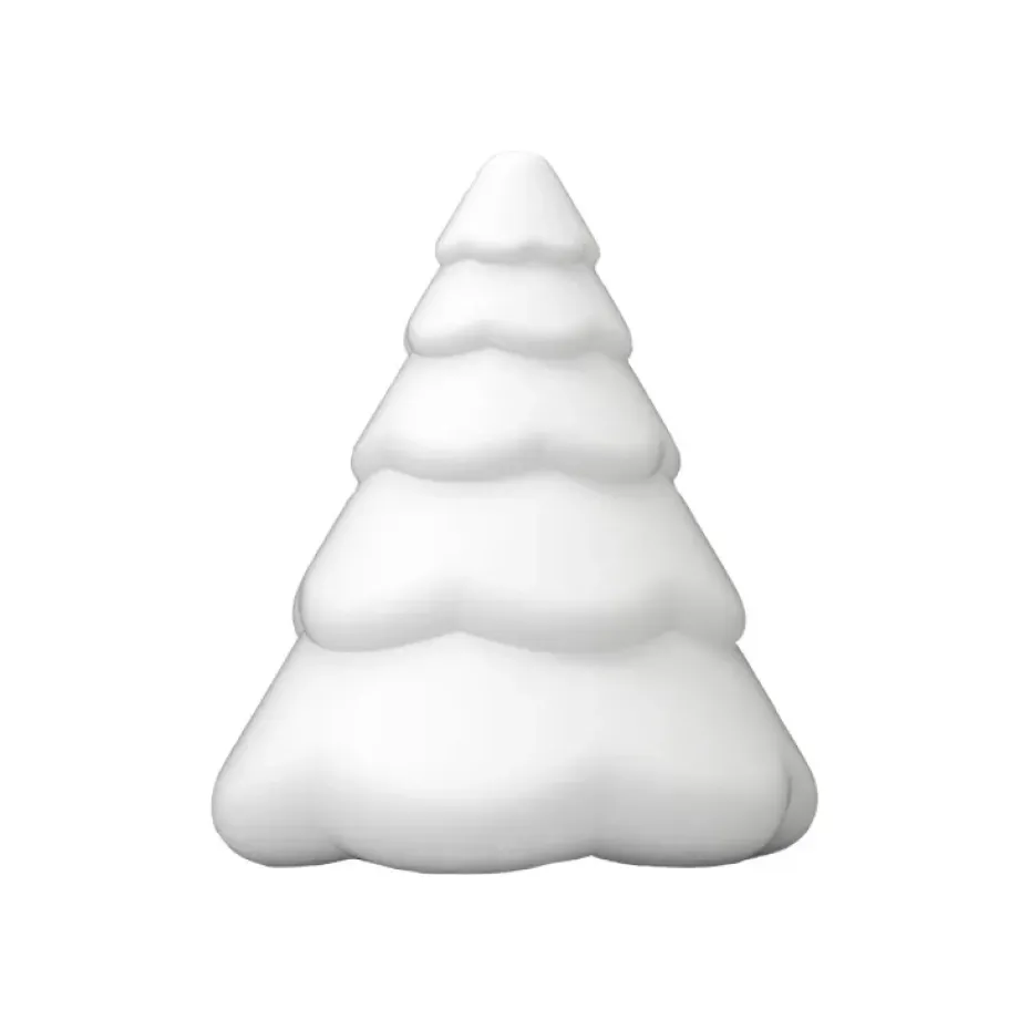 Decoración Snowy árbol de navidad 20 cm, White