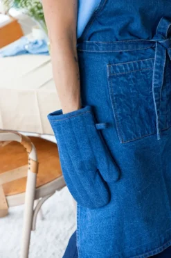 Delantal Aron denim 70x90 cm, Azul