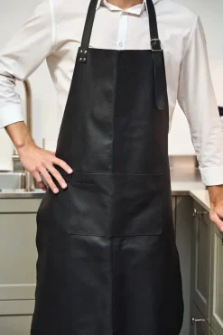 Delantal de cuero Nordwik, Negro