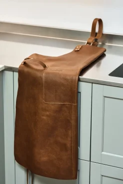 Delantal de cuero Nordwik, Marrón