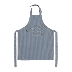 Delantal Striped denim elephant, Blue