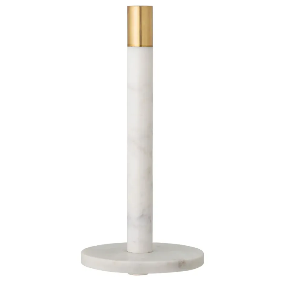 Emira Portarrollos de papel cocina mármol 32 cm, blanco