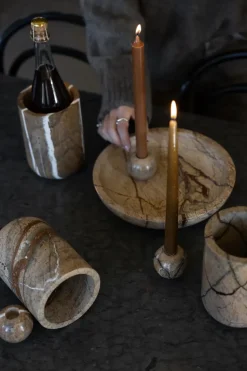 Enfriador de botellas Sten Ø12,5 cm, Mármol forestal marrón