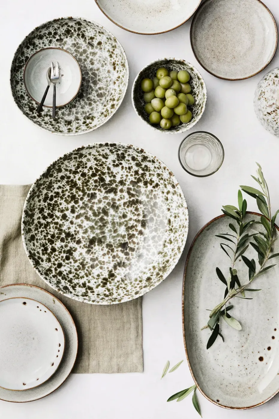 Ensaladera Rivoli mediana Ø30 cm, Green splatter