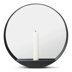 Espejo / Candelabro Glim Ø28 cm, negro