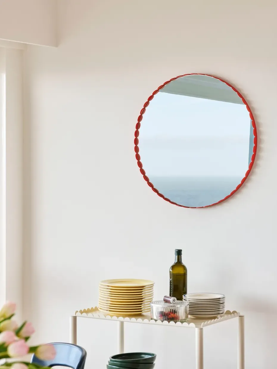 Espejo Arcs Mirror Ø60 cm, Red