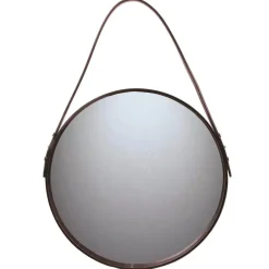 Espejo redondo Ørskov, marrón, Ø 50 cm