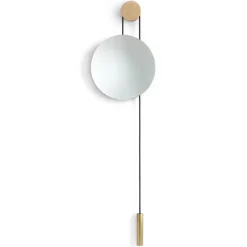 Espejo Rise and Shine, Natural oak-brass weight