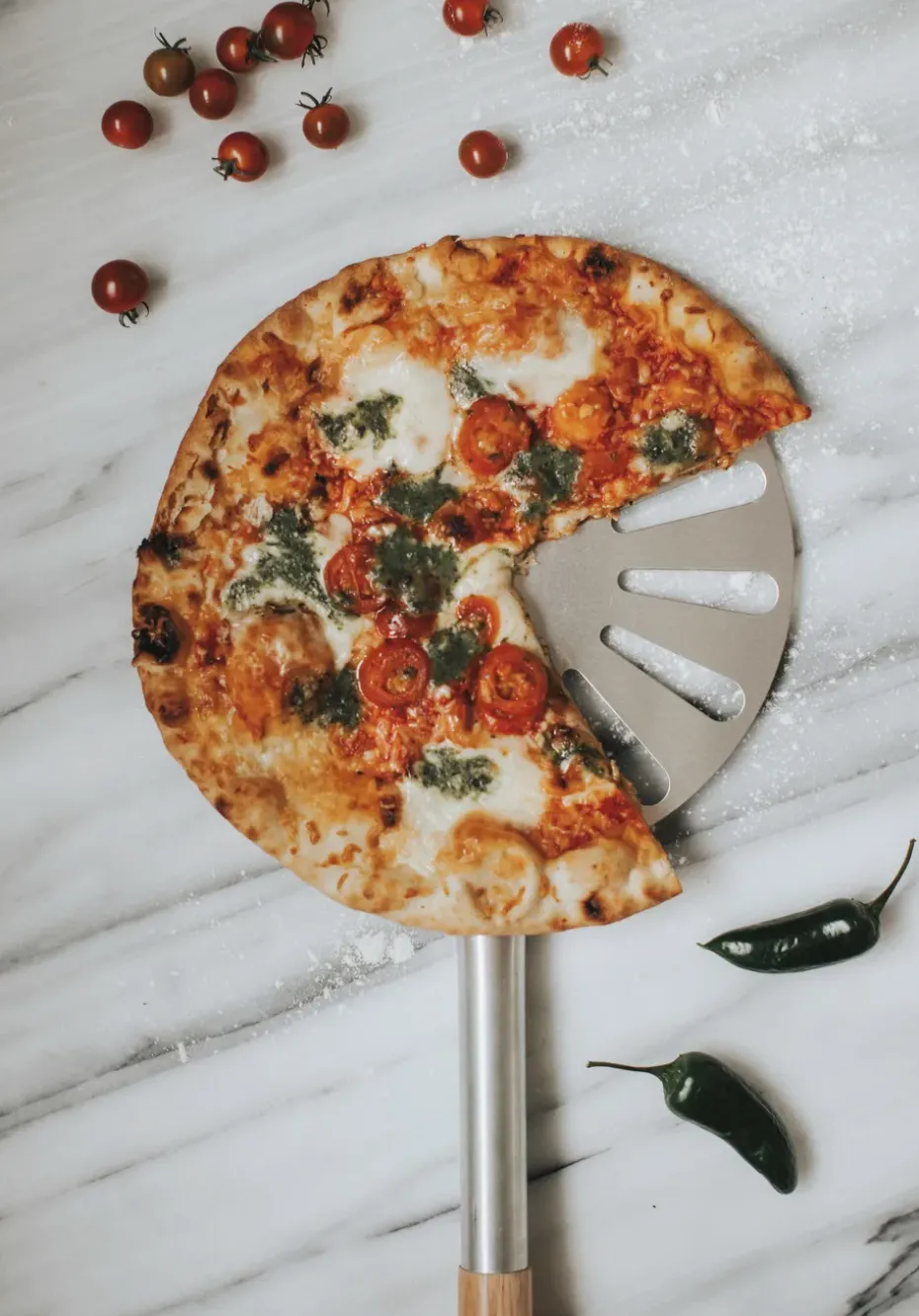 Espátula para pizzas BBQ 76 cm, Aluminio-madera