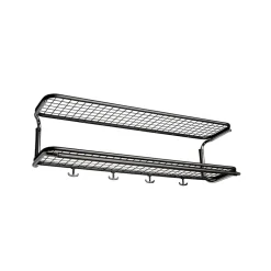 Estante sombrerero Classic 650, Negro/cromo, 2 niveles, 60 cm
