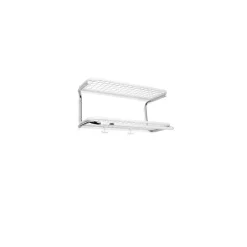 Estante sombrerero Classic 650, Blanco/cromo, 2 niveles, 60 cm