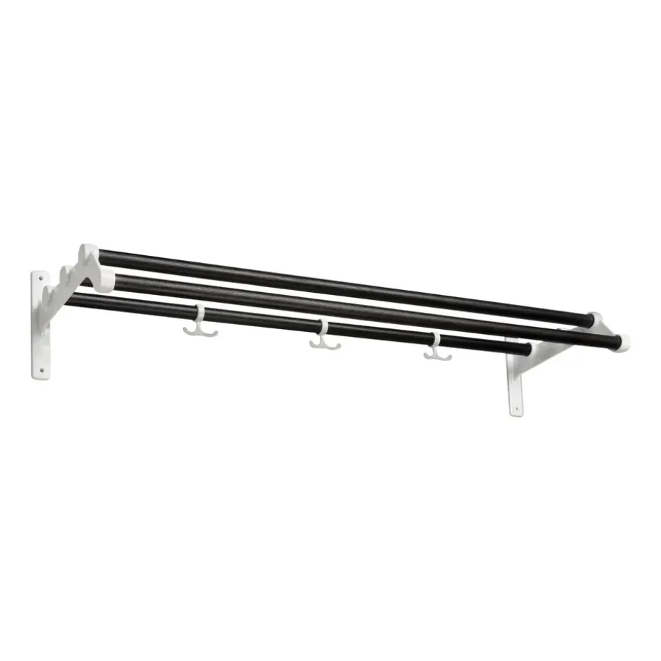 Estante sombrerero Nostalgi 291 100 cm, roble teñido de negro-blanco