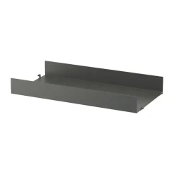 Estante String metal, Gris oscuro, 58x30 cm, borde alto