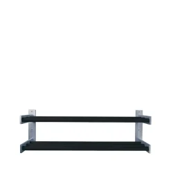 Estante zapatero 5, Roble teñido de negro, pared, 2 plan