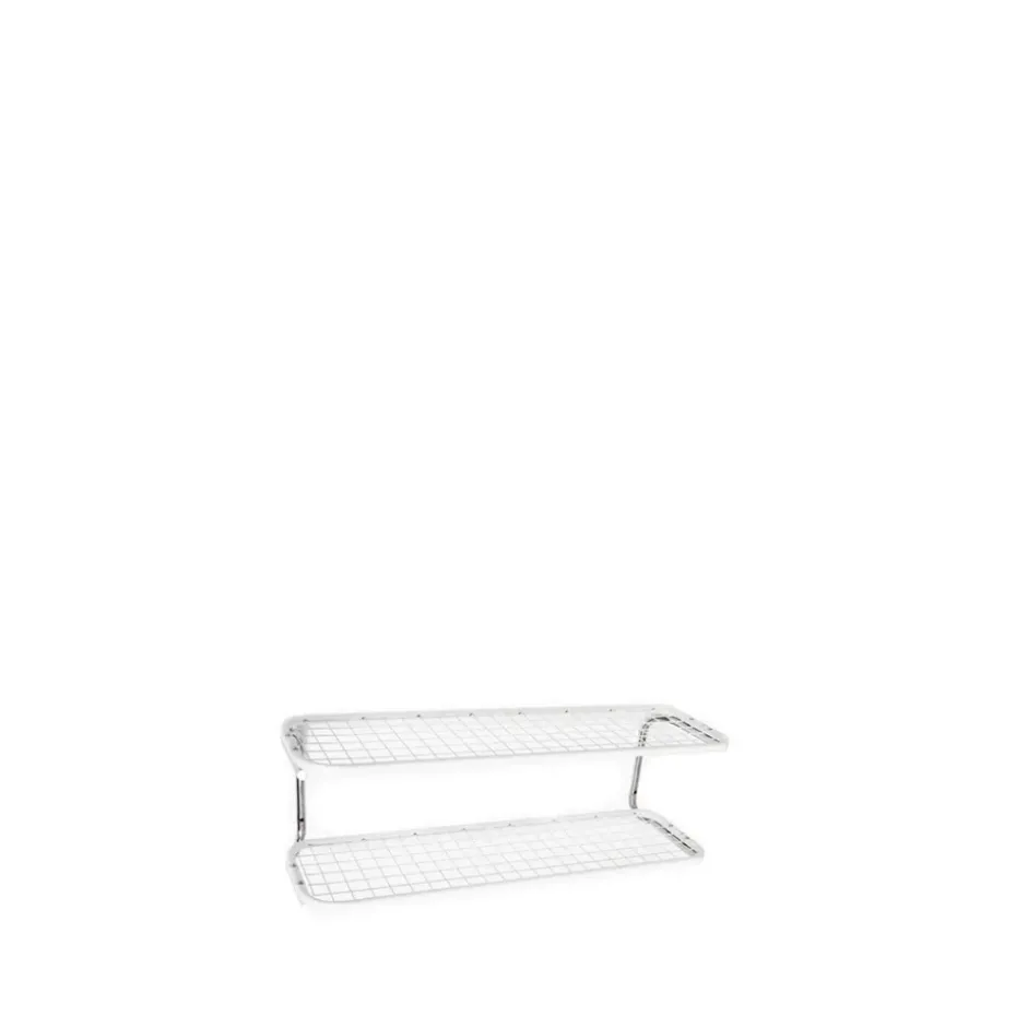 Estante zapatero Classic 650, Blanco/cromo, 2 niveles, 60 cm