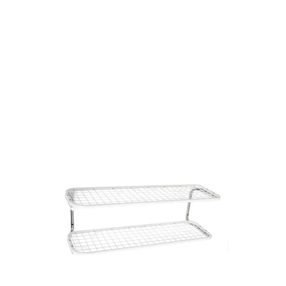 Estante zapatero Classic 650, Blanco/cromo, 2 niveles, 70 cm