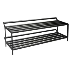 Estante zapatero Tamburin 100 cm, roble teñido de negro-negro