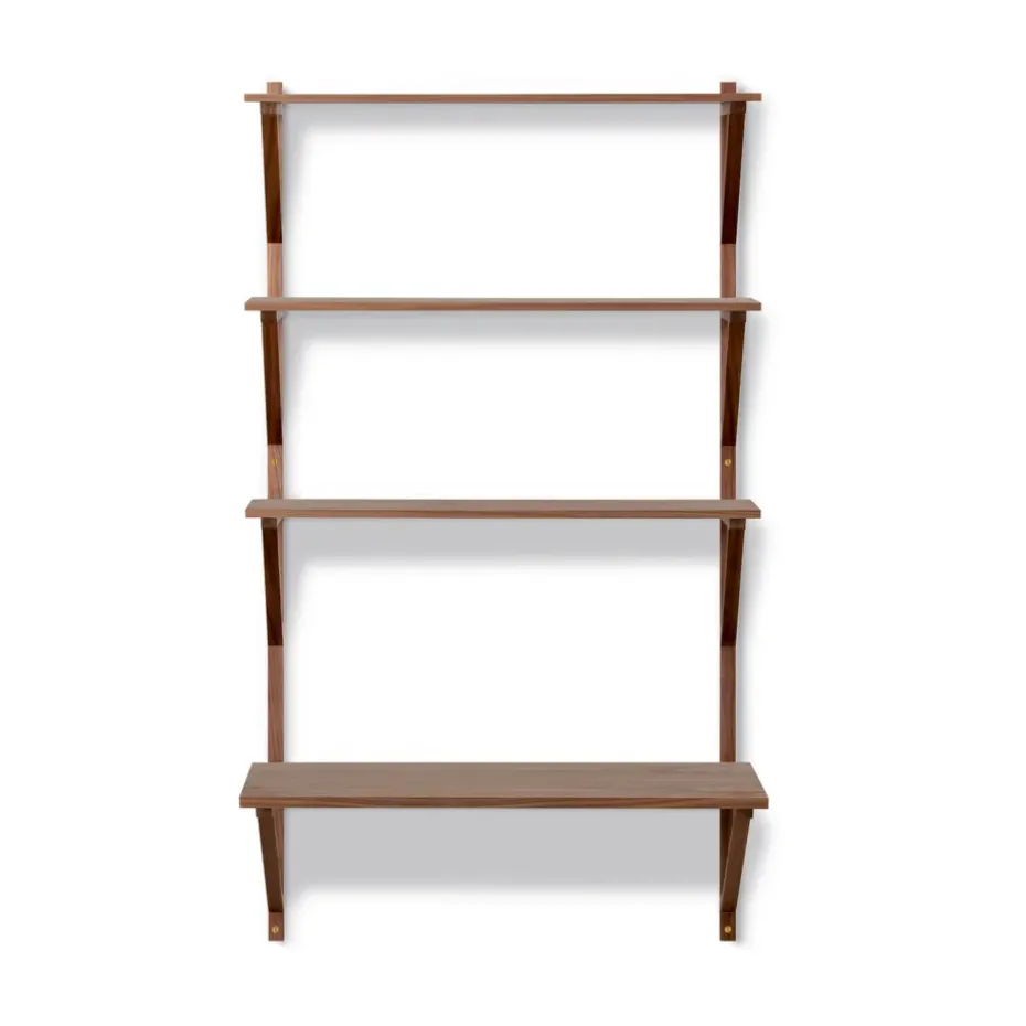 Estantería con escritorio BM29, 78x134 cm, Walnut lacquer