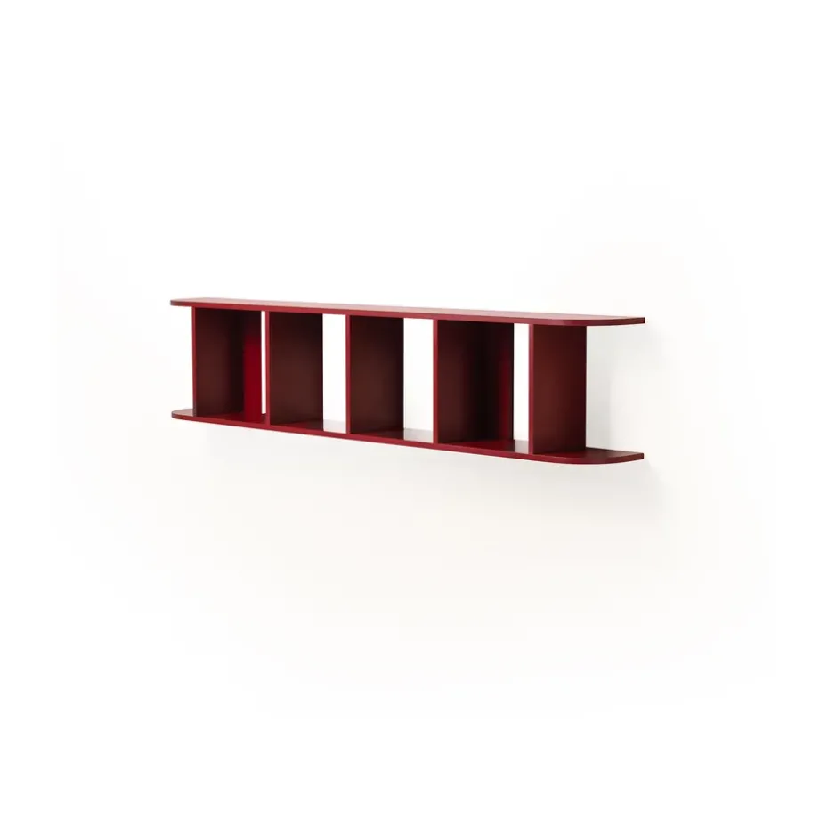 Estantería de pared Flaneaur 27x128 cm, Burgundy