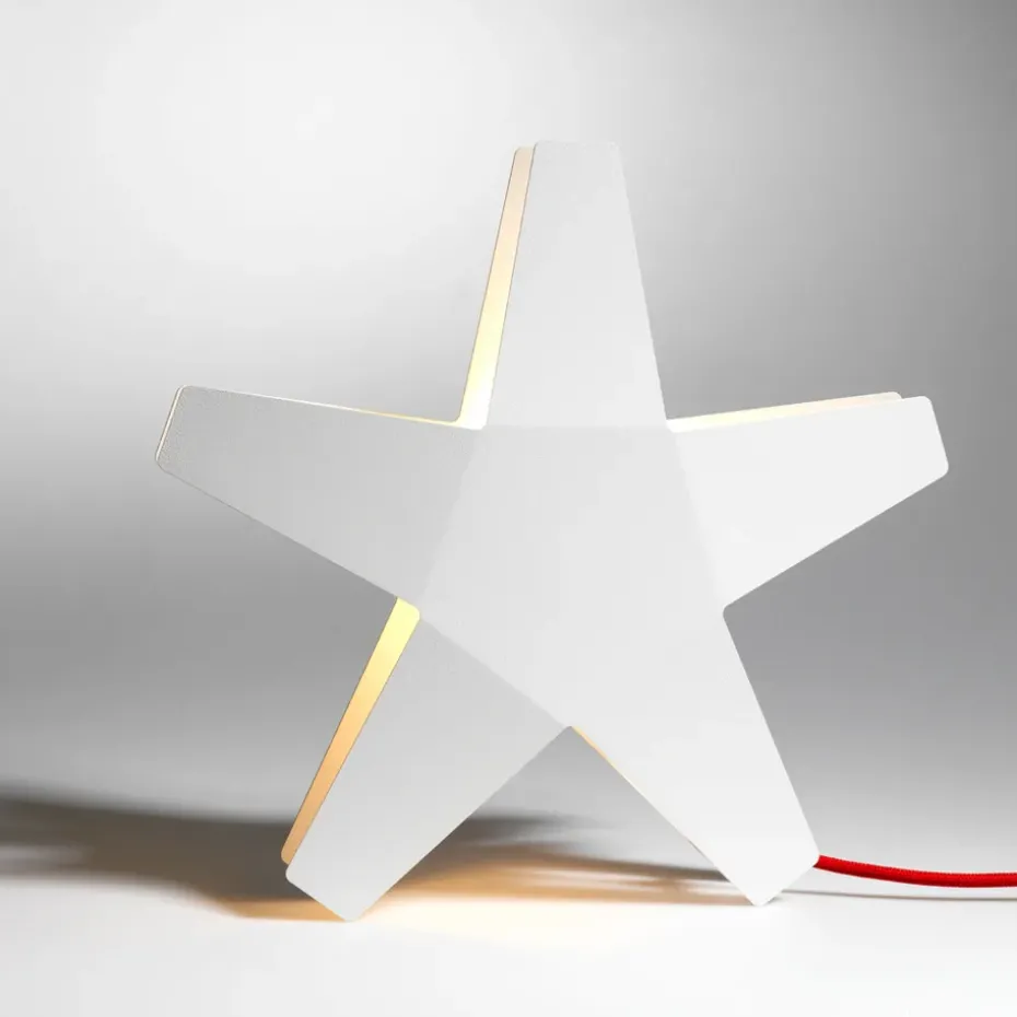 Estrella de Adviento Advent Stjärna, Gris, 40 cm, cable de tela gris claro