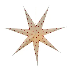 Estrella de Adviento Bare blanco-puntos rojos, 80 cm