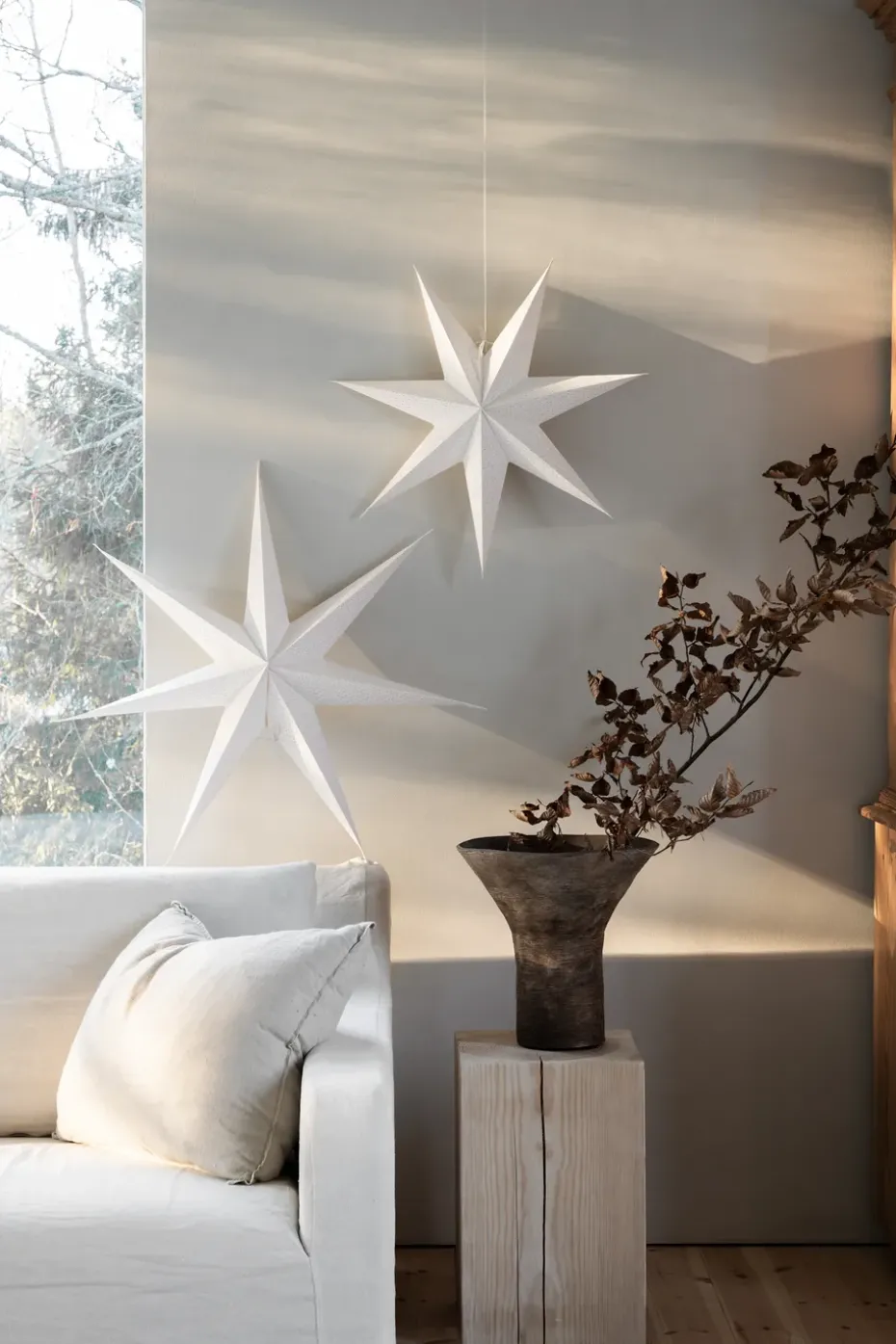 Estrella de Navidad Aino Slim, blanco, 60 cm