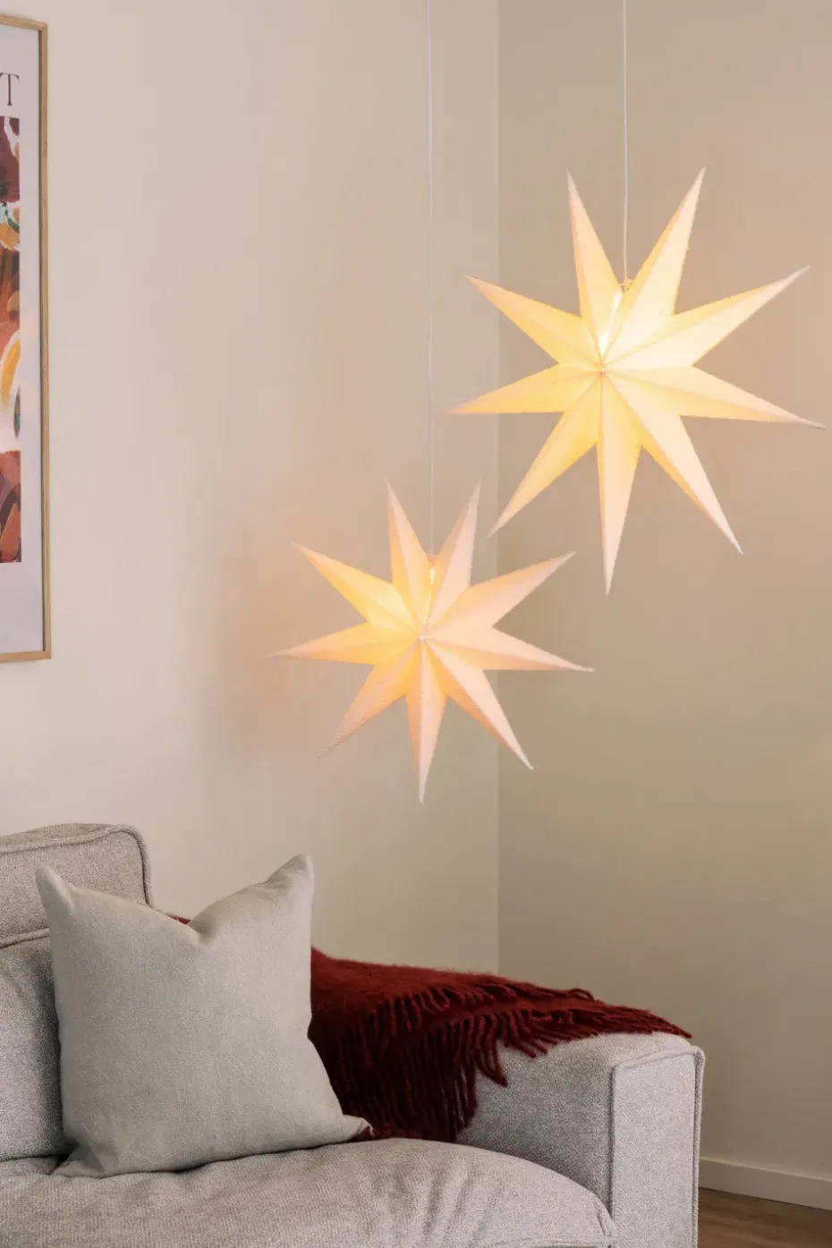 Estrella de Navidad Stella Bouclé 75, Blanco