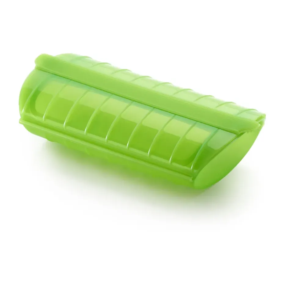 Estuche de vapor con bandeja Lékué 1-2p., Verde