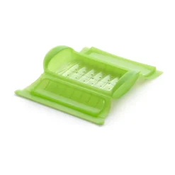 Estuche de vapor con bandeja Lékué 1-2p., Verde