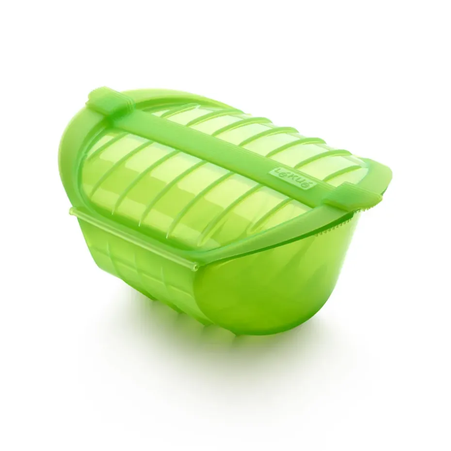 Estuche de vapor hondo Lékué 3-4 p., Verde