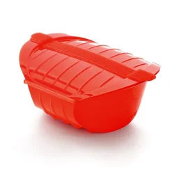 Estuche de vapor hondo Lékué 1–2 p., Rojo