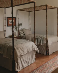 Faldón de cama Stripe Mauve, 140x200x53 cm
