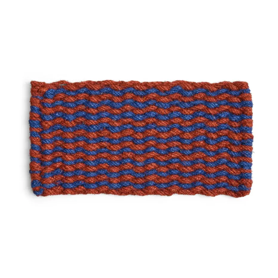 Felpudo Coco Stripe Wave, Brown-navy