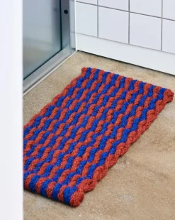 Felpudo Coco Stripe Wave, Brown-navy