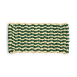 Felpudo Coco Stripe Wave, Dark green-white