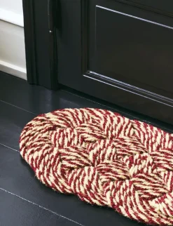 Felpudo Coco 40x80 cm, Swirl burdeos-off white