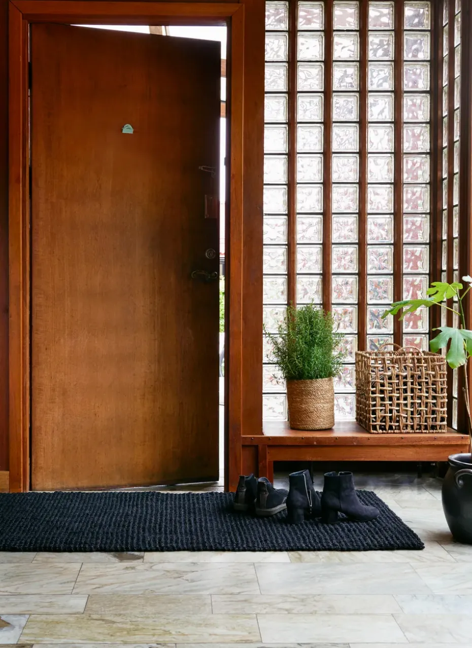 Felpudo Jute negro, 80 x 180 cm