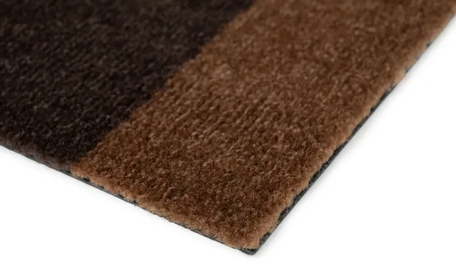 Felpudo Stripes horizontal, Cognac-dark brown-black, 40x60 cm