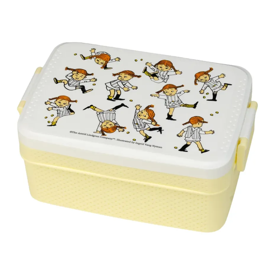 Fiambrera Pippi Cirkus 8x18,5 cm, Amarillo-blanco