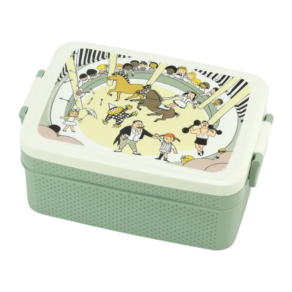 Fiambrera Pippi Cirkus 8x18,5 cm, Verde-blanco
