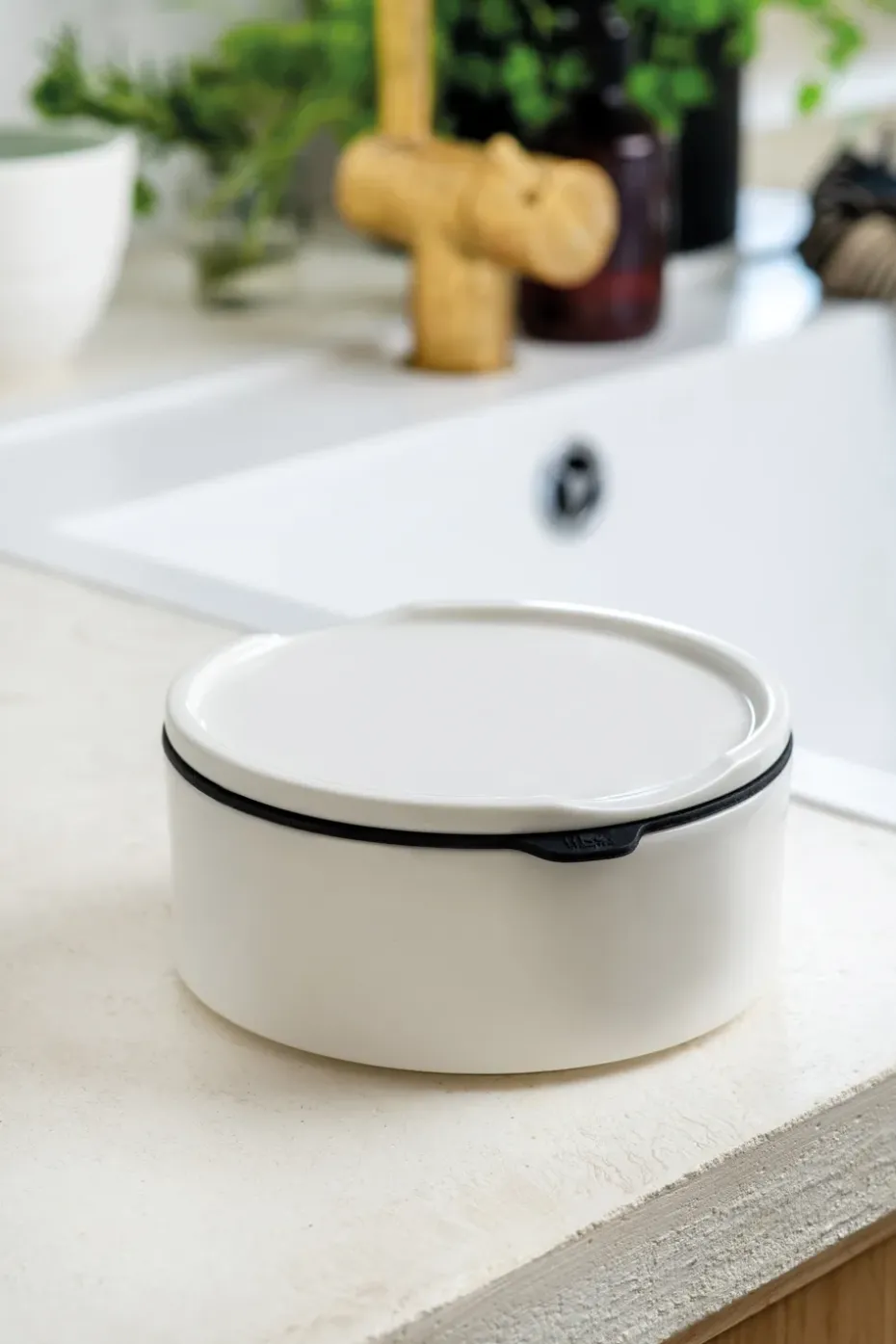 Fiambrera porcelana To Go & To Stay M Ø13 cm, blanco