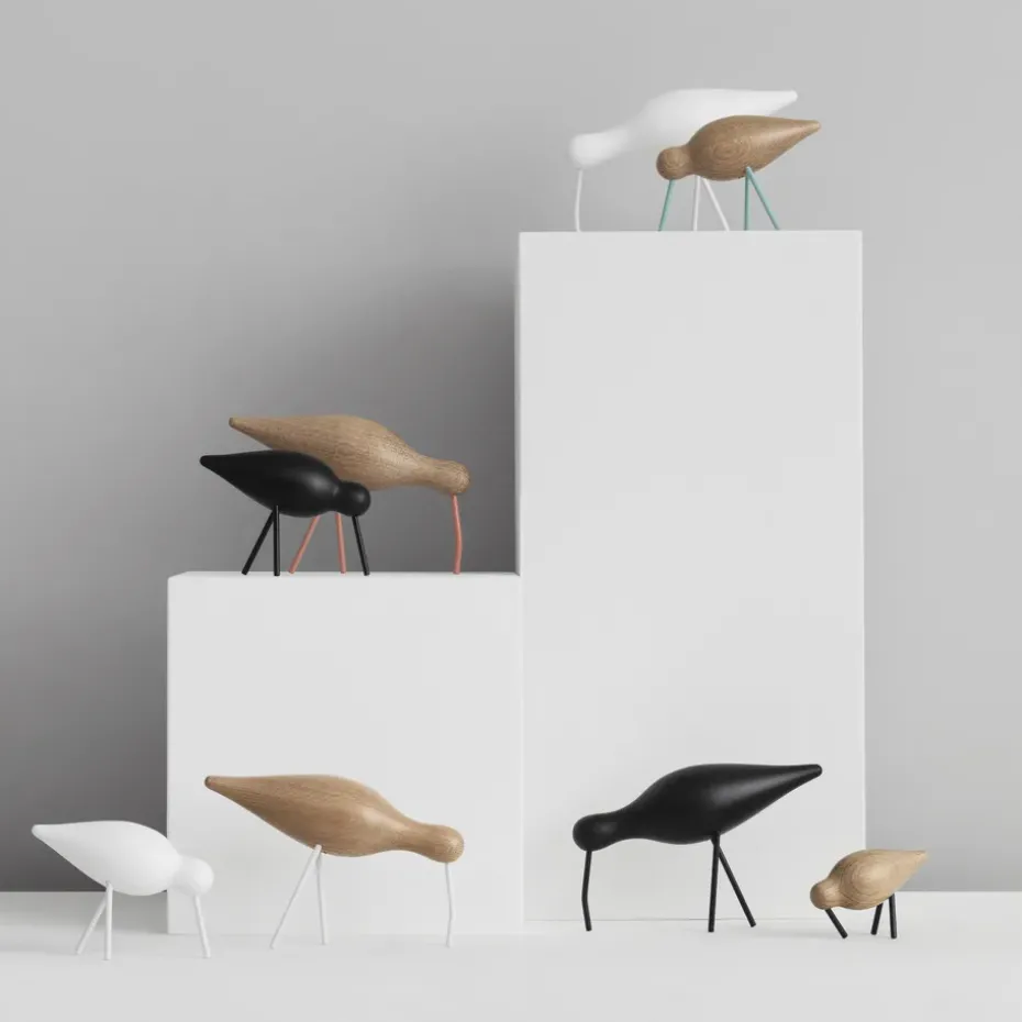 Figura Shorebird, negro, mediano