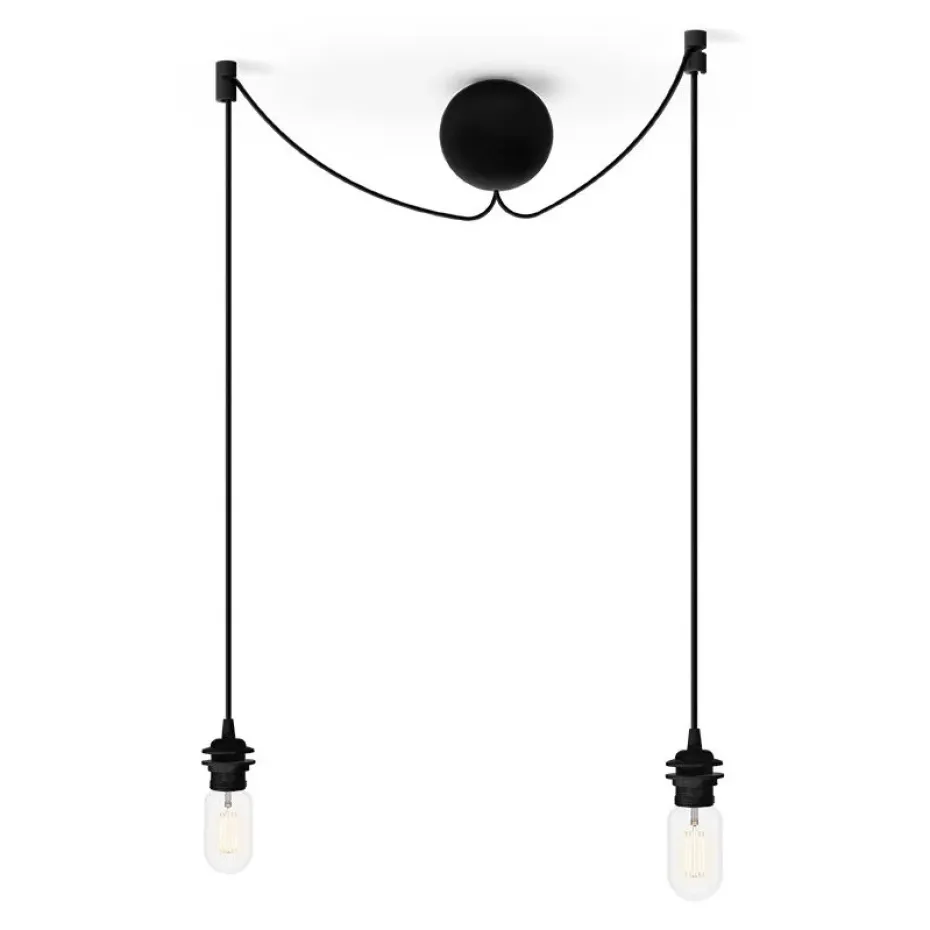 Florón de techo Cannonball con 2 cables, negro