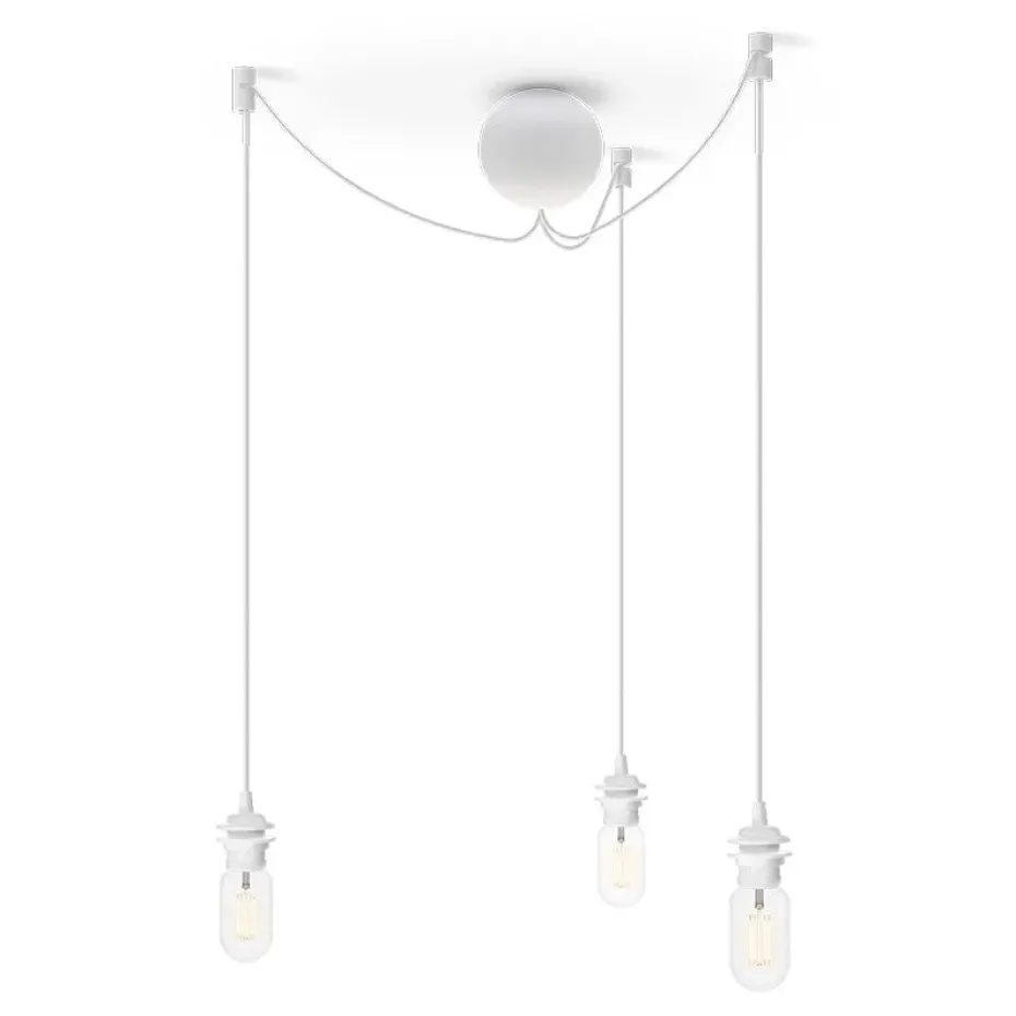 Florón de techo Cannonball con 3 cables, blanco