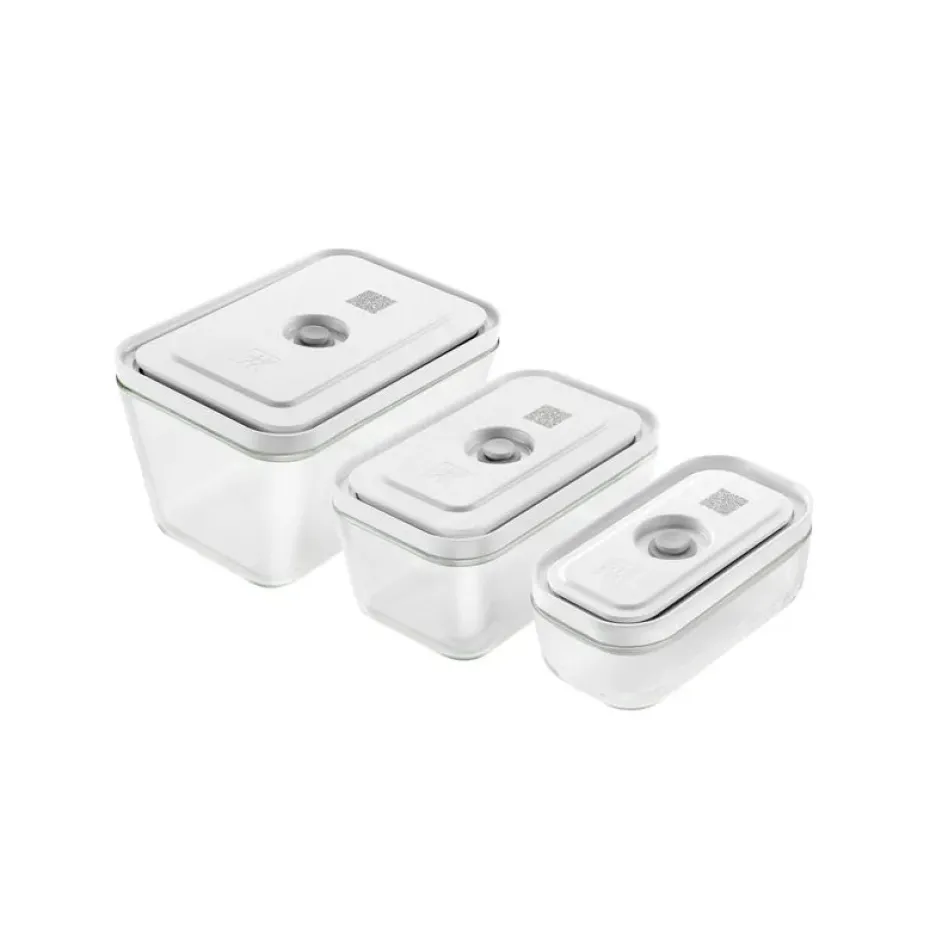 Fresh & save fiambrera al vacío 3 piezas, Vidrio borosilicatado