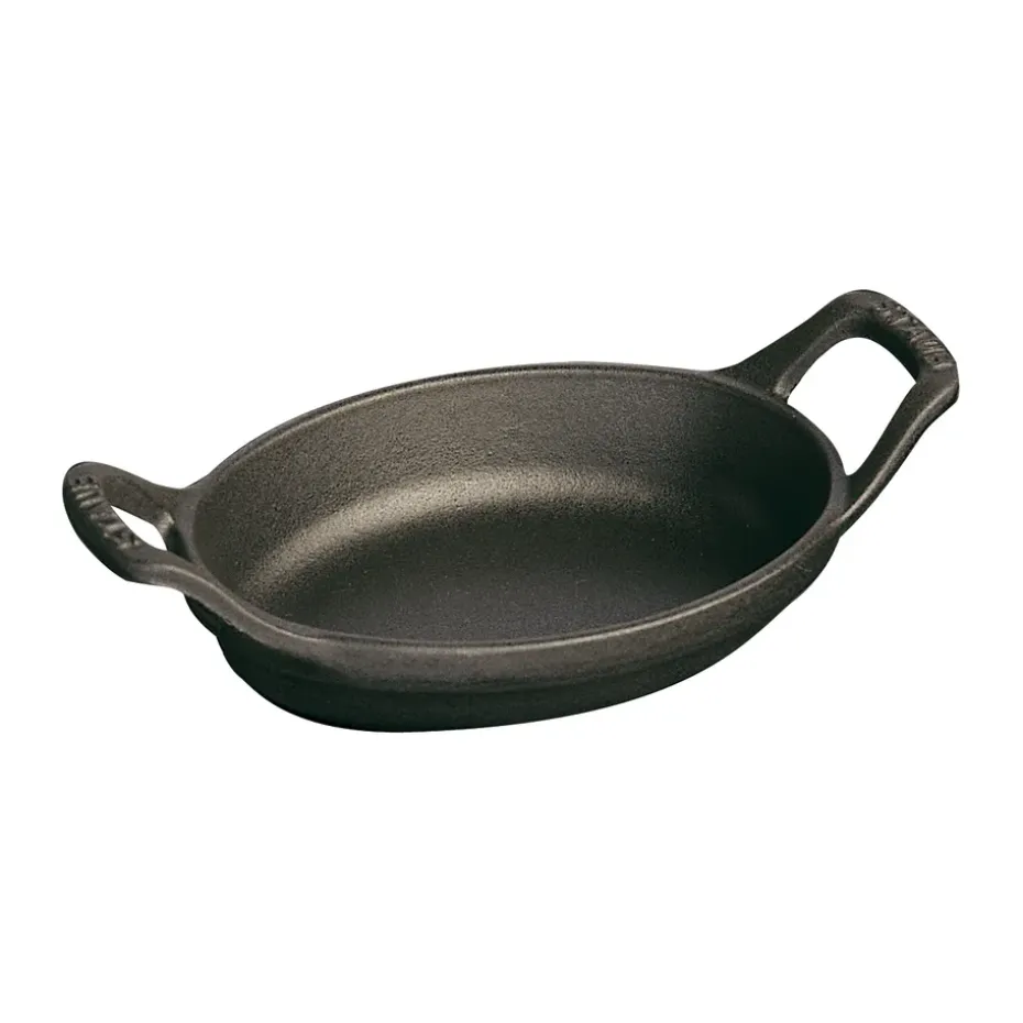 Fuente de horno Staub oval de hierro fundido 15 cm, Negro