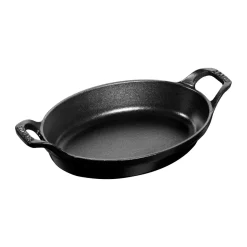 Fuente de horno Staub oval de hierro fundido 28 cm, Negro