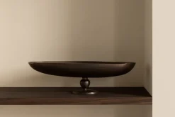 Fuente de servir con pie Pavot, Marrón