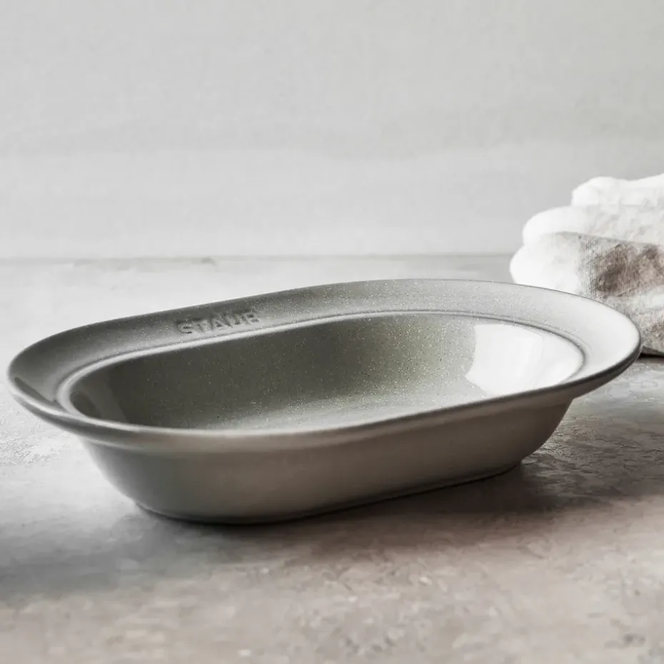Fuente ovalada Staub New White Truffle, 25 cm
