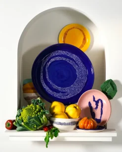 Fuente para servir Ottolenghi Feast Ø35 cm, Dark blue dots-white
